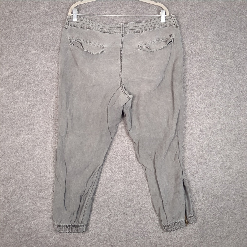American Eagle Gray Linen Blend Jogger Pants Womens 12 Short Utility Zip Cuff - Picture 7 of 15